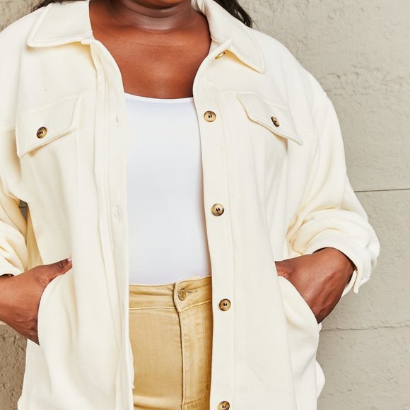 Heimish Cozy Girl Full Size Button Down Shacket - Picture 10 of 10